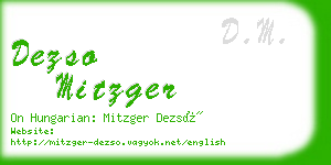 dezso mitzger business card